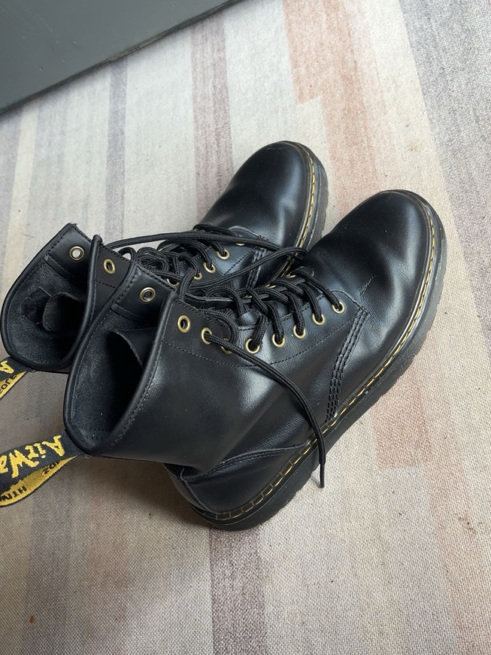 Dr. Martens Black Leather Lace-Up Boots